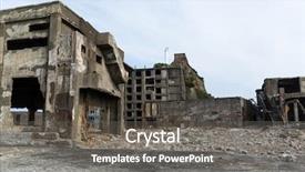  Presentation with island - Slides consisting of ancient battleship - hashima island background and a gray colored foreground