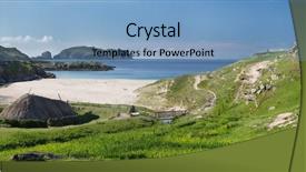  Presentation with celtic - Audience pleasing presentation design consisting of ancient blackhouse or celtic croft backdrop and a teal colored foreground