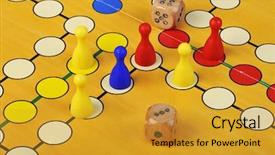  Presentation with board game - Presentation design consisting of ancient board game of ludo background and a gold colored foreground