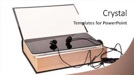  Presentation with ancient book - Colorful presentation design enhanced with ancient book and smartphone backdrop and a white colored foreground