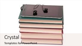  Presentation with ancient book - Presentation theme consisting of ancient book and smartphone background and a lemonade colored foreground