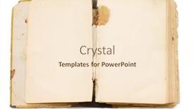  Presentation with ancient book - Colorful slide deck enhanced with ancient book isolated on white backdrop and a cream colored foreground