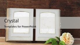  Presentation with ancient book - PPT theme featuring ancient book with a beautiful background and a light gray colored foreground