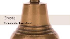  Presentation with ancient - Amazing PPT theme having ancient brass bell isolated on white background backdrop and a coral colored foreground