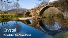  Presentation with ancient village - Presentation enhanced with ancient-bridge-of-vilela-near background and a  colored foreground