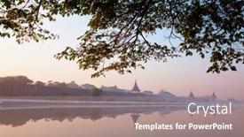  Presentation with brick wall - Beautiful slides featuring ancient-brown-brick-palace-wall backdrop and a coral colored foreground