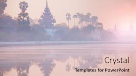  Presentation with brick - Audience pleasing PPT theme consisting of ancient-brown-brick-palace-wall backdrop and a lemonade colored foreground