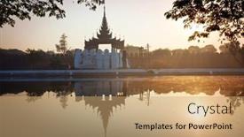  Presentation with ancient india palace in jaipur - Beautiful presentation theme featuring ancient-brown-brick-palace-wall backdrop and a coral colored foreground