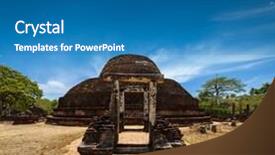  Presentation with sri lanka - Amazing PPT layouts having ancient buddhist dagoba stupe pabula backdrop and a teal colored foreground