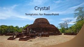  Presentation with sri lanka - Audience pleasing slide deck consisting of ancient buddhist dagoba stupe pabula backdrop and a light blue colored foreground