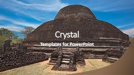  Presentation with sri lanka - PPT theme consisting of ancient buddhist dagoba stupe pabula background and a dark gray colored foreground