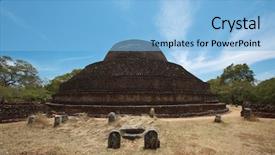  Presentation with sri lanka - Theme with ancient buddhist dagoba stupe pabula background and a light blue colored foreground