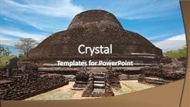  Presentation with sri lanka - Audience pleasing PPT theme consisting of ancient buddhist dagoba stupe pabula backdrop and a tawny brown colored foreground