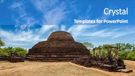  Presentation with sri lanka - Theme enhanced with ancient buddhist dagoba stupe pabula background and a teal colored foreground