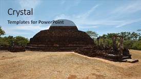  Presentation with sri lanka - Presentation with ancient buddhist dagoba stupe pabula background and a light blue colored foreground