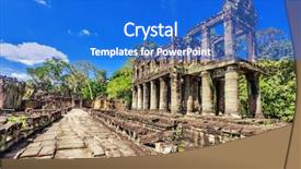  Presentation with khmer - Audience pleasing presentation theme consisting of ancient buddhist khmer temple backdrop and a cobalt blue colored foreground