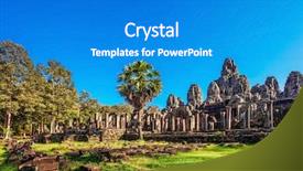  Presentation with khmer - PPT theme having ancient buddhist khmer temple background and a teal colored foreground