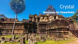  Presentation with khmer - Amazing presentation theme having ancient-buddhist-khmer-temple backdrop and a teal colored foreground
