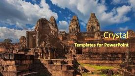  Presentation with khmer - Audience pleasing presentation theme consisting of ancient-buddhist-khmer-temple backdrop and a tawny brown colored foreground