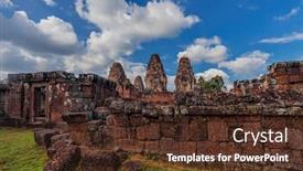  Presentation with khmer - Cool new presentation design with ancient-buddhist-khmer-temple backdrop and a tawny brown colored foreground