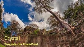  Presentation with khmer - Presentation theme enhanced with ancient-buddhist-khmer-temple background and a tawny brown colored foreground