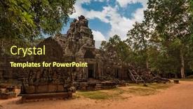  Presentation with khmer - Amazing presentation having ancient-buddhist-khmer-temple backdrop and a tawny brown colored foreground