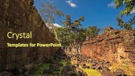  Presentation with khmer - Colorful presentation theme enhanced with ancient-buddhist-khmer-temple backdrop and a tawny brown colored foreground