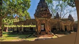  Presentation with khmer - Presentation theme having ancient-buddhist-khmer-temple background and a tawny brown colored foreground