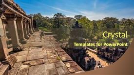  Presentation with khmer - Presentation theme featuring ancient-buddhist-khmer-temple background and a tawny brown colored foreground