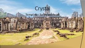  Presentation with khmer - PPT theme enhanced with ancient buddhist khmer temple background and a light blue colored foreground