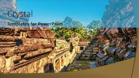  Presentation with khmer - Amazing theme having ancient-buddhist-khmer-temple backdrop and a teal colored foreground