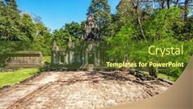  Presentation with khmer - Beautiful slides featuring ancient-buddhist-khmer-temple backdrop and a tawny brown colored foreground