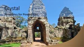  Presentation with khmer - Amazing slide set having ancient buddhist khmer temple backdrop and a light blue colored foreground