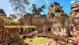  Presentation with khmer - Cool new presentation theme with buddhist khmer temple in angkor backdrop and a tawny brown colored foreground