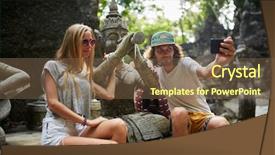  Presentation with vedic ancient buddhist text - PPT layouts having ancient buddhist statue in thailand background and a tawny brown colored foreground