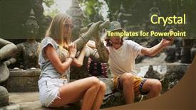  Presentation with vedic ancient buddhist text - Audience pleasing slide deck consisting of ancient buddhist statue in thailand backdrop and a tawny brown colored foreground