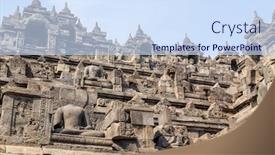  Presentation with borobudur temple - Cool new PPT layouts with borobudur in magelang central java backdrop and a sky blue colored foreground