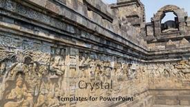  Presentation with borobudur temple - Theme enhanced with ancient-buddhist-temple-of-borobudur background and a coral colored foreground