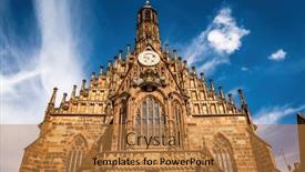  Presentation with old church building - Presentation design having ancient-building-facade-church background and a  colored foreground