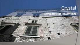  Presentation with croatia - Audience pleasing presentation theme consisting of ancient-building-in-sibenik-croatia backdrop and a ocean colored foreground