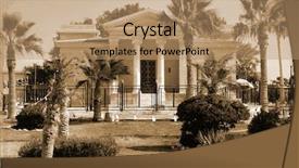  Presentation with roman style - Slide deck consisting of ancient building of roman style background and a coral colored foreground