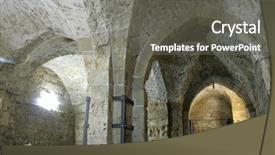  Presentation with knight - Presentation theme with ancient buildings - knight templer tunnel akko israel background and a gray colored foreground