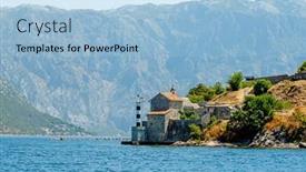  Presentation with old buildings - PPT theme enhanced with ancient-buildings-on-rocks background and a light blue colored foreground