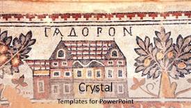  Presentation with byzantine - Colorful slide deck enhanced with ancient byzantine natural stone tile backdrop and a coral colored foreground