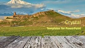  Presentation with ancient - Slide set having ancient-castle-monastery-khor-virap background and a tawny brown colored foreground