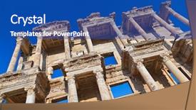  Presentation with babylon iran history ancient - Slide set consisting of ancient celsius library in ephesus background and a ocean colored foreground