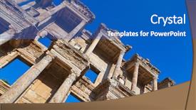  Presentation with ancient history assyria script - Beautiful slides featuring ancient celsius library in ephesus backdrop and a  colored foreground