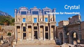 Presentation with facade - Amazing presentation having ancient celsius library in ephesus backdrop and a teal colored foreground
