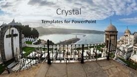  Presentation with cemetery - Presentation enhanced with ancient-cemetery-over-a-cliff background and a light blue colored foreground