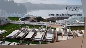  Presentation with cemetery - Presentation design having ancient-cemetery-over-a-cliff background and a light blue colored foreground